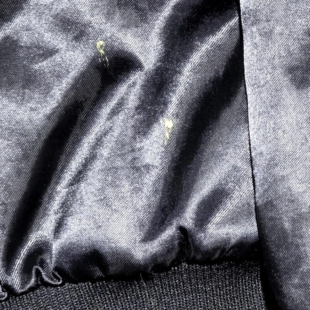 Vintage Hilton‎ CSX Transportation Satin Bomber Jacket Mens Large Black USA Made
